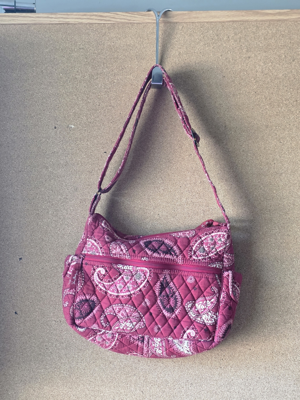 Vera Bradley Mesa Red Quilted Crossbody Shoulder Bag Adjustable Strap 12x7